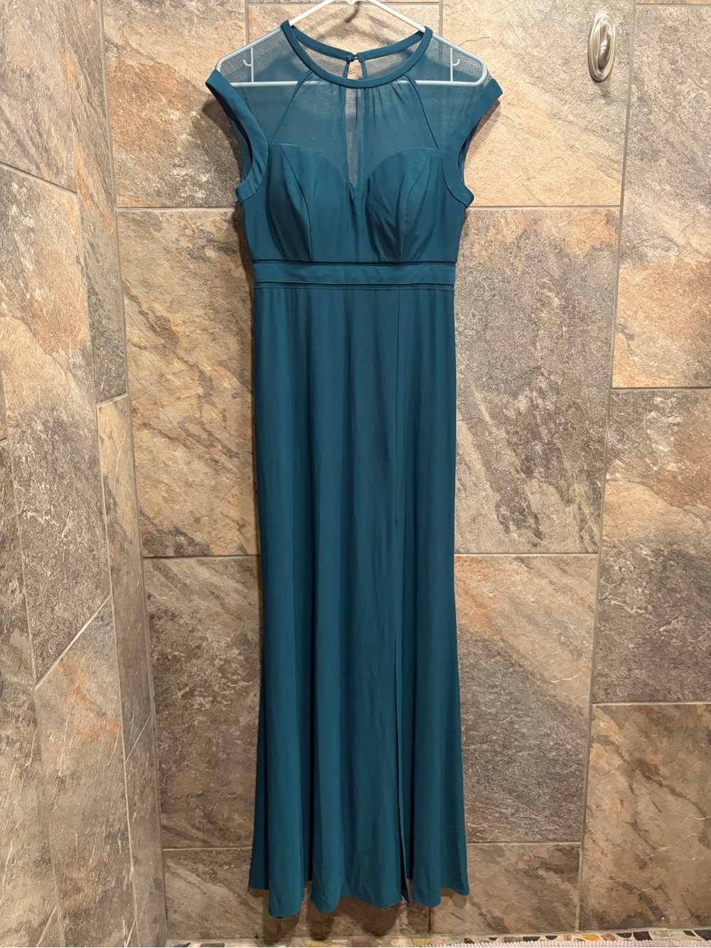 Nightway Teal Green Gown Maxi Dress